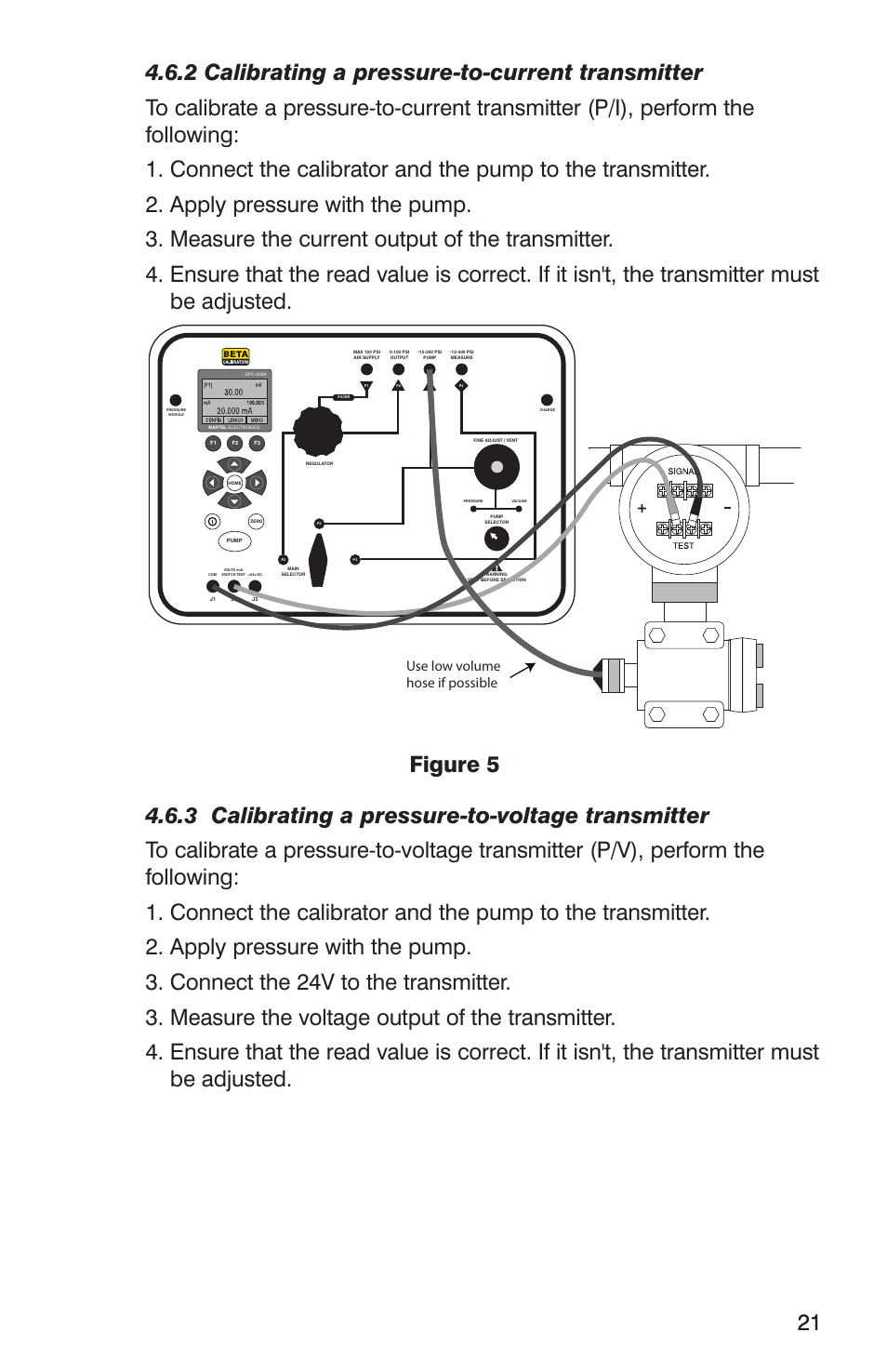 Use low volume hose if possible | Martel Electronics DPC300A User Manual | Page 23 / 48