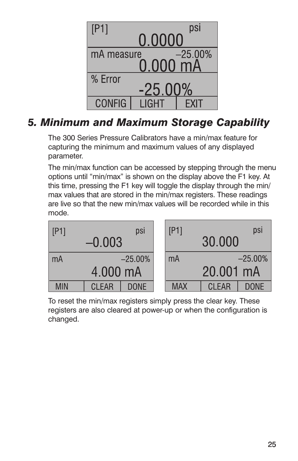 Minimum and maximum storage capability | Martel Electronics DPC300A User Manual | Page 27 / 48