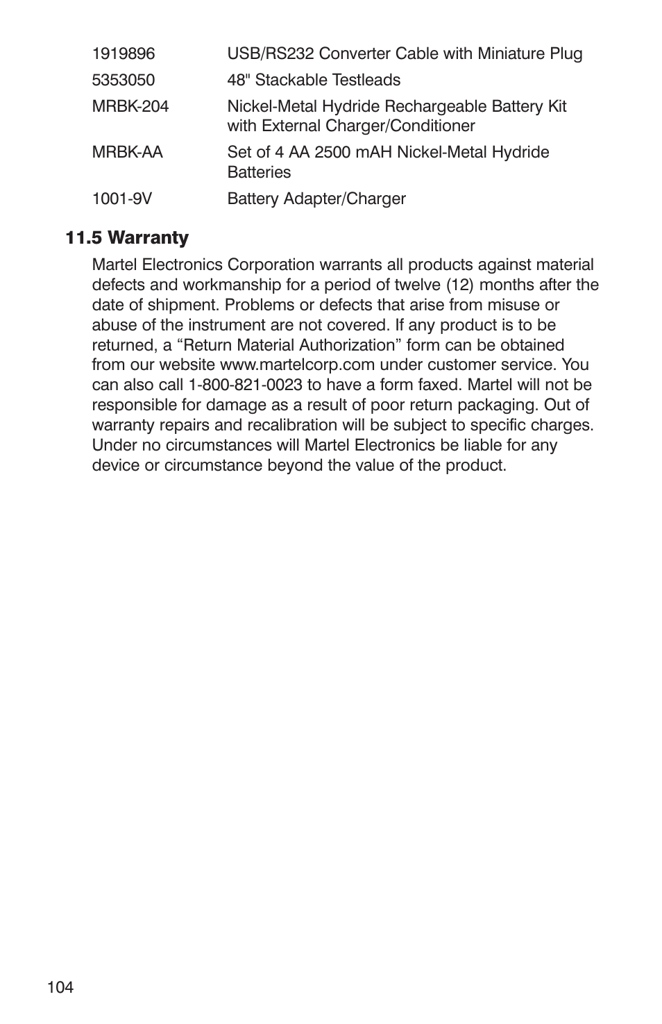 Martel Electronics DMC1410 User Manual | Page 106 / 108