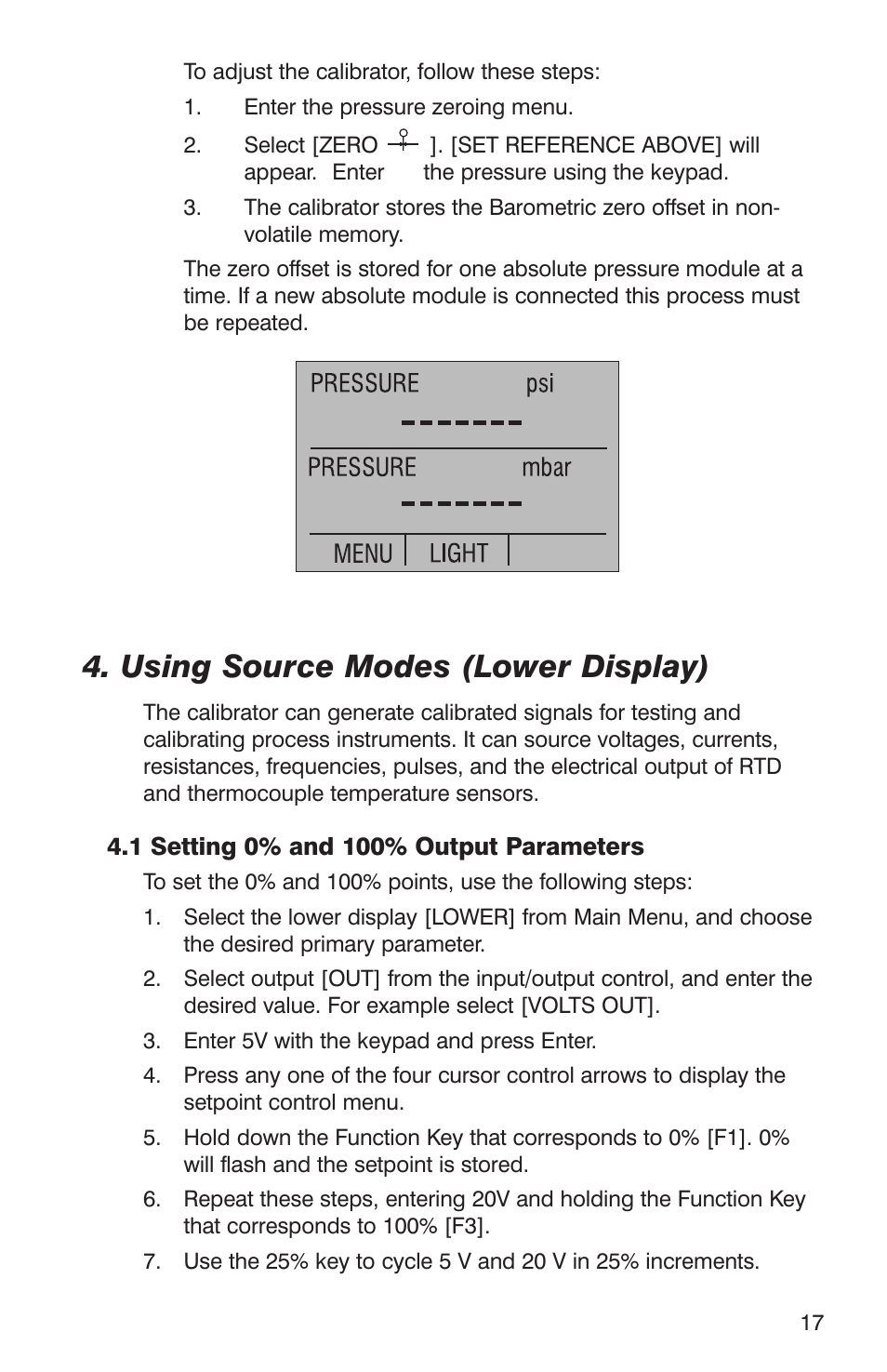 Using source modes (lower display) | Martel Electronics DMC1410 User Manual | Page 19 / 108