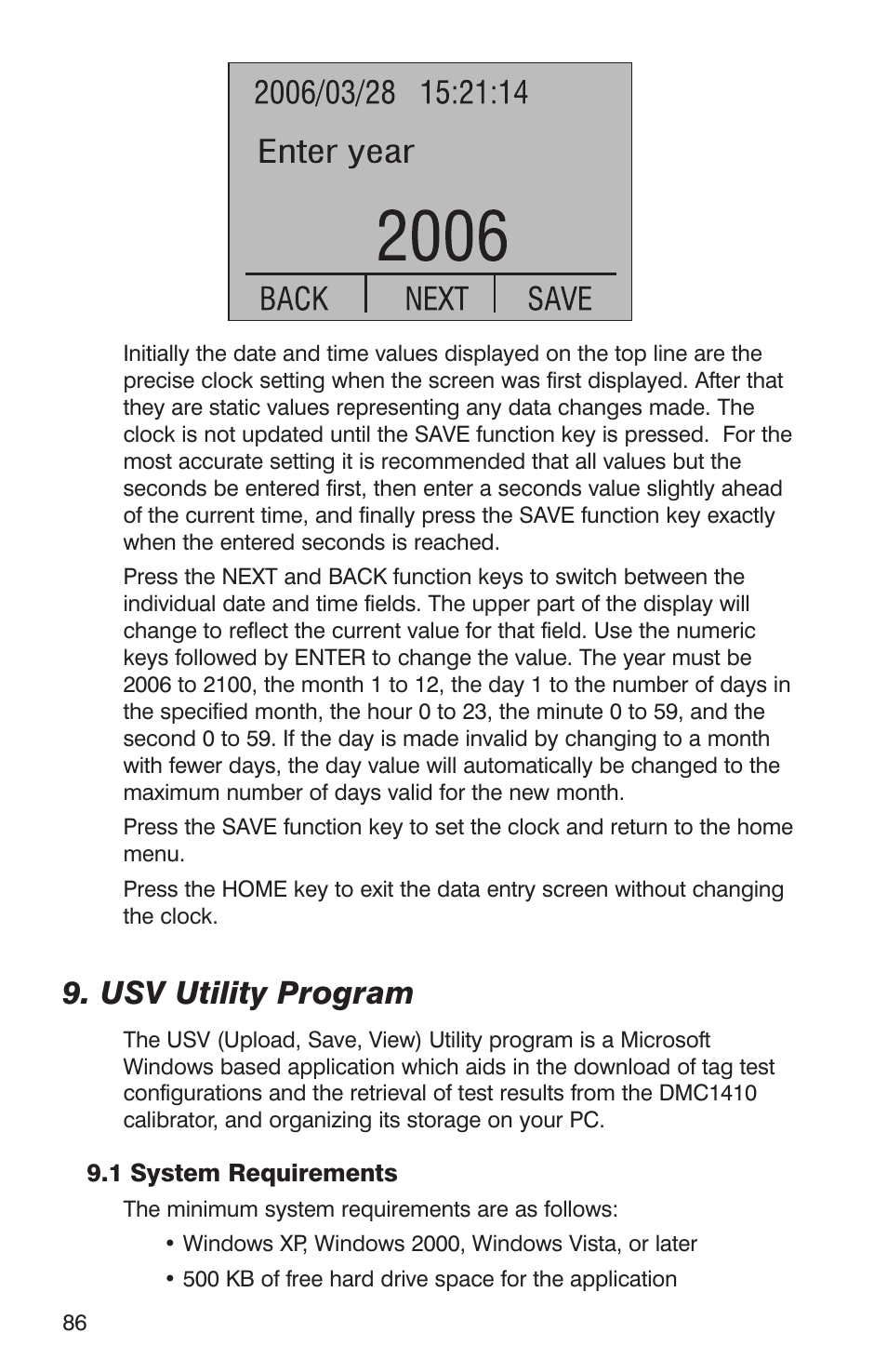 Usv utility program | Martel Electronics DMC1410 User Manual | Page 88 / 108