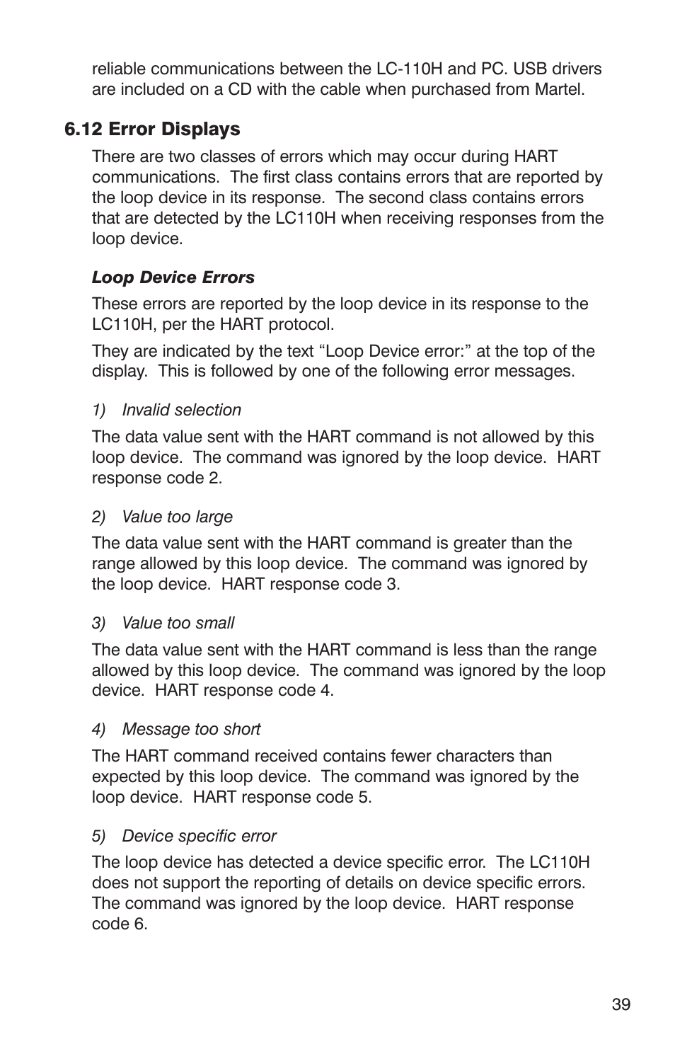Martel Electronics LC-110/H User Manual | Page 41 / 50