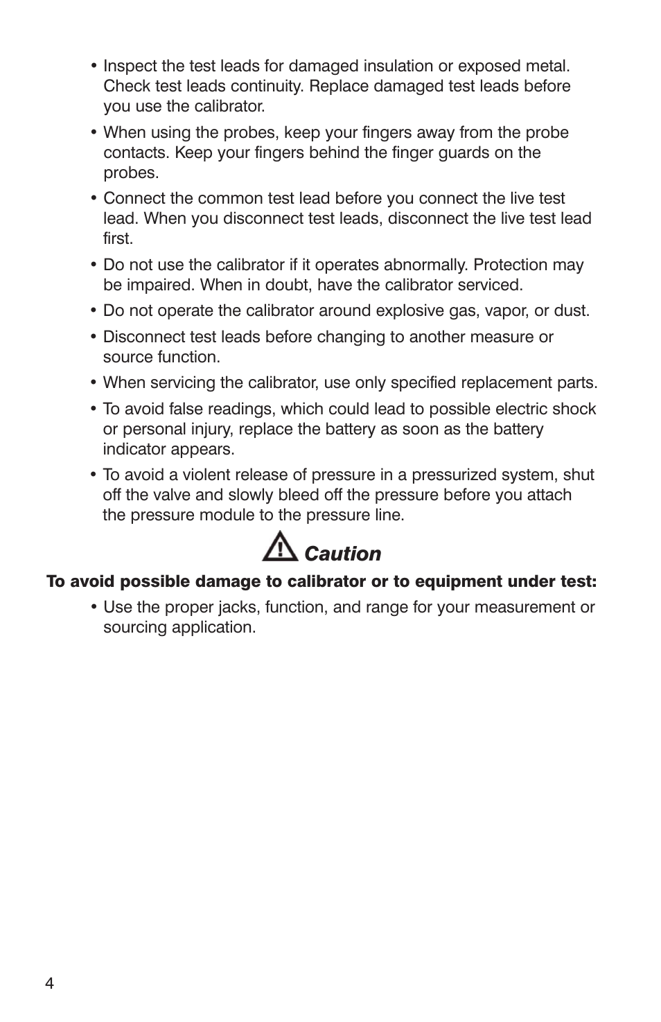 Caution | Martel Electronics LC-110/H User Manual | Page 6 / 50