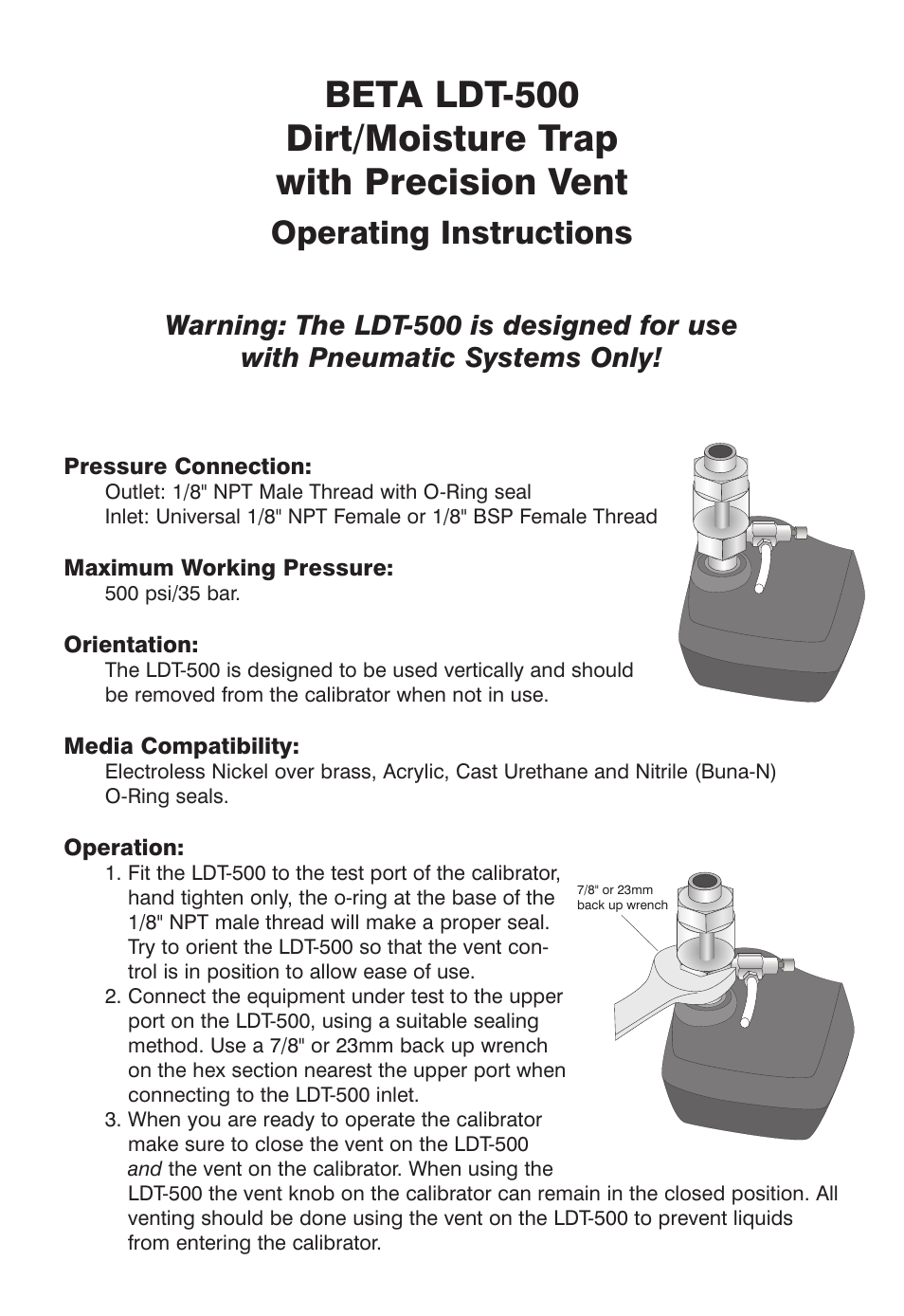 Martel Electronics BETA LDT-500 User Manual | 2 pages