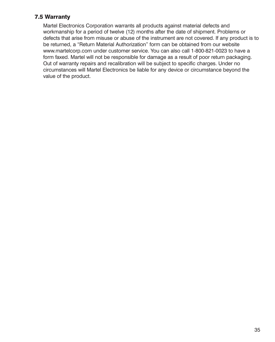 Martel Electronics PTC8010 User Manual | Page 35 / 36