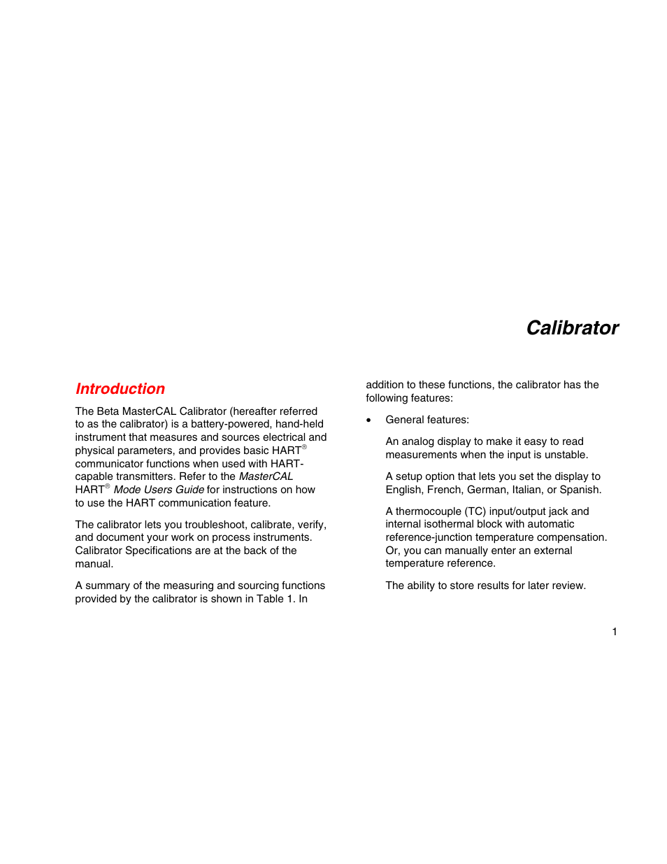 Calibrator, Introduction | Martel Electronics MasterCAL User Manual | Page 11 / 140