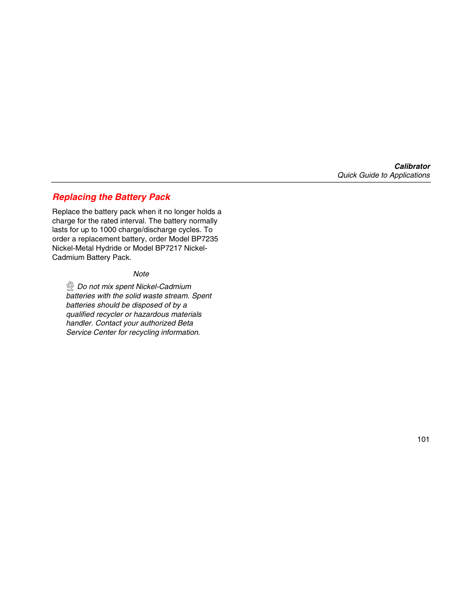 Replacing the battery pack | Martel Electronics MasterCAL User Manual | Page 111 / 140