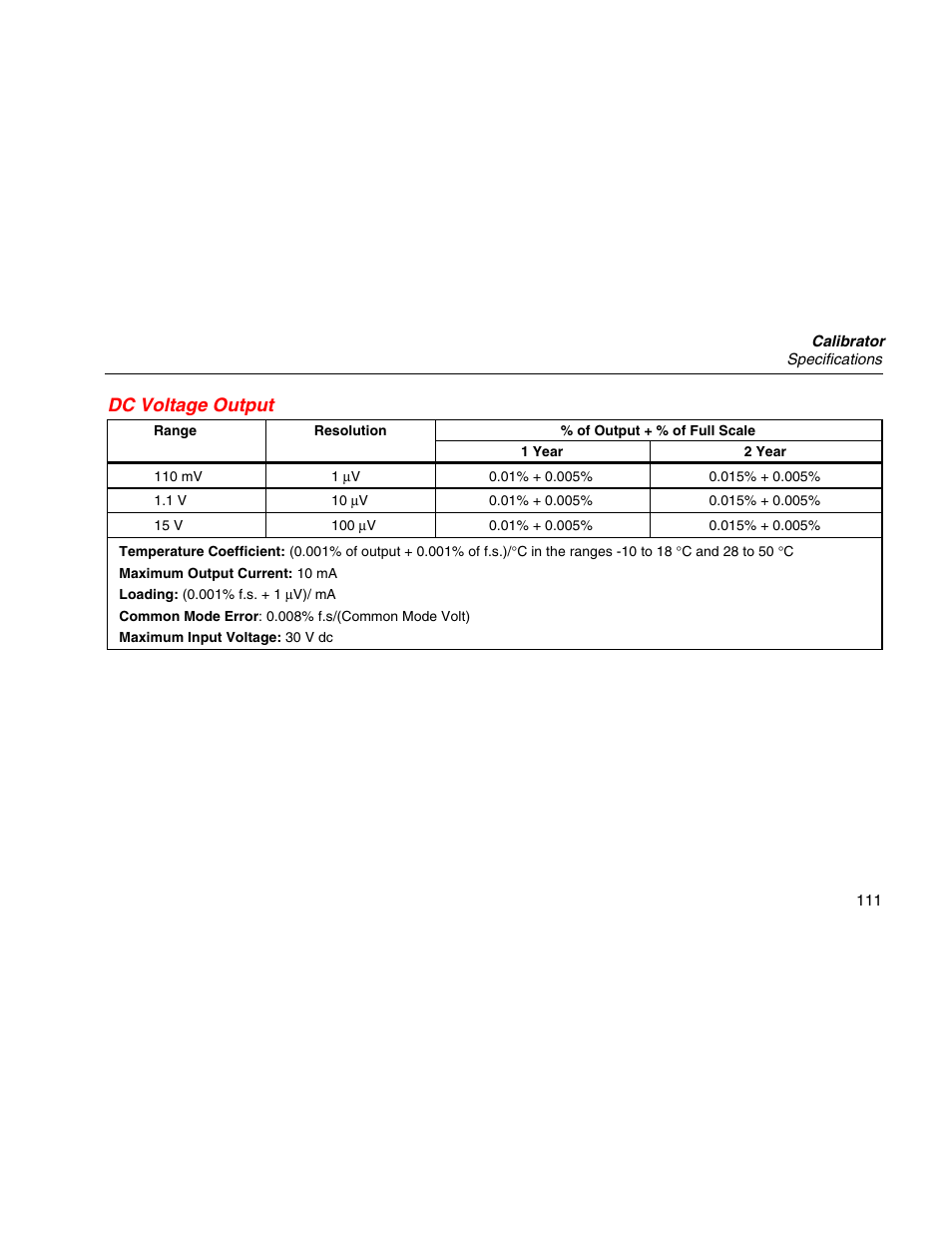 Dc voltage output | Martel Electronics MasterCAL User Manual | Page 121 / 140