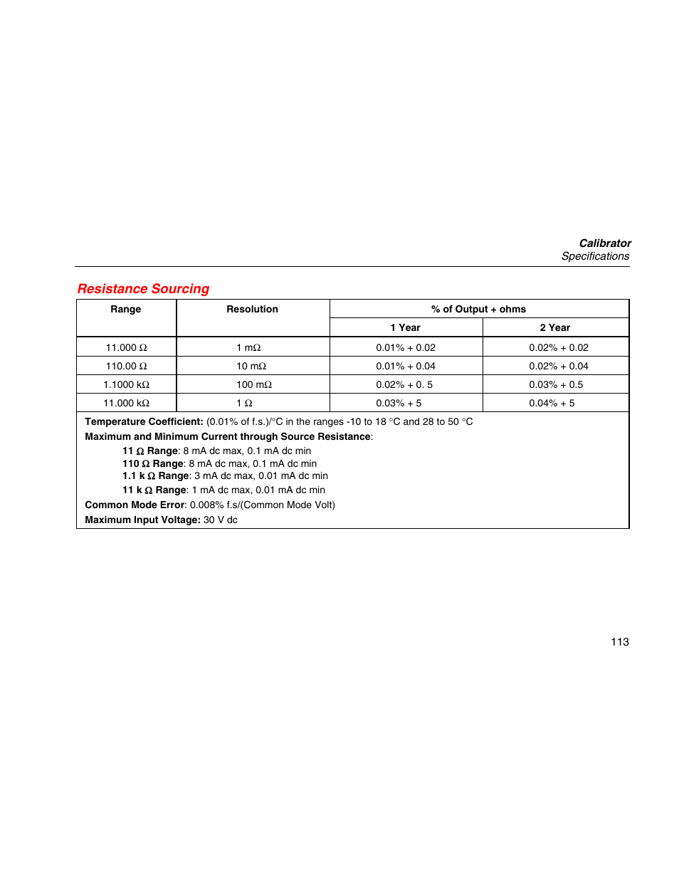 Resistance sourcing | Martel Electronics MasterCAL User Manual | Page 123 / 140