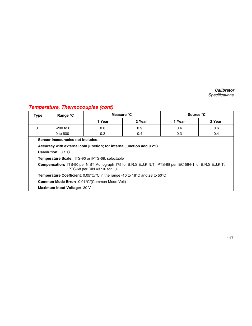 Temperature, thermocouples (cont) | Martel Electronics MasterCAL User Manual | Page 127 / 140