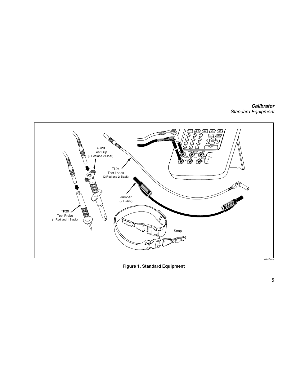 Calibrator standard equipment 5, Figure 1. standard equipment | Martel Electronics MasterCAL User Manual | Page 15 / 140