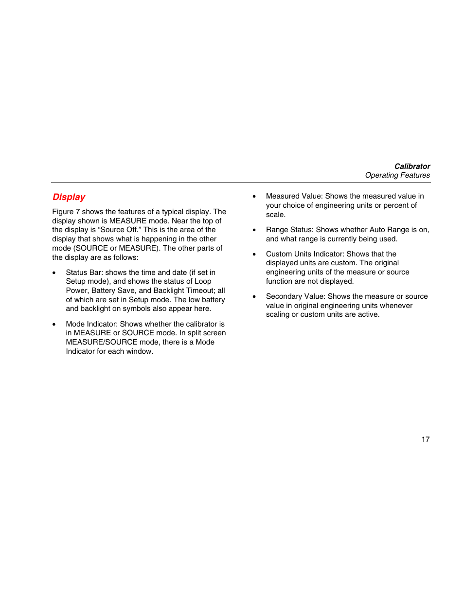 Display | Martel Electronics MasterCAL User Manual | Page 27 / 140