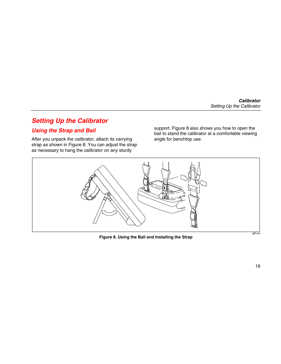 Setting up the calibrator, Using the strap and bail | Martel Electronics MasterCAL User Manual | Page 29 / 140