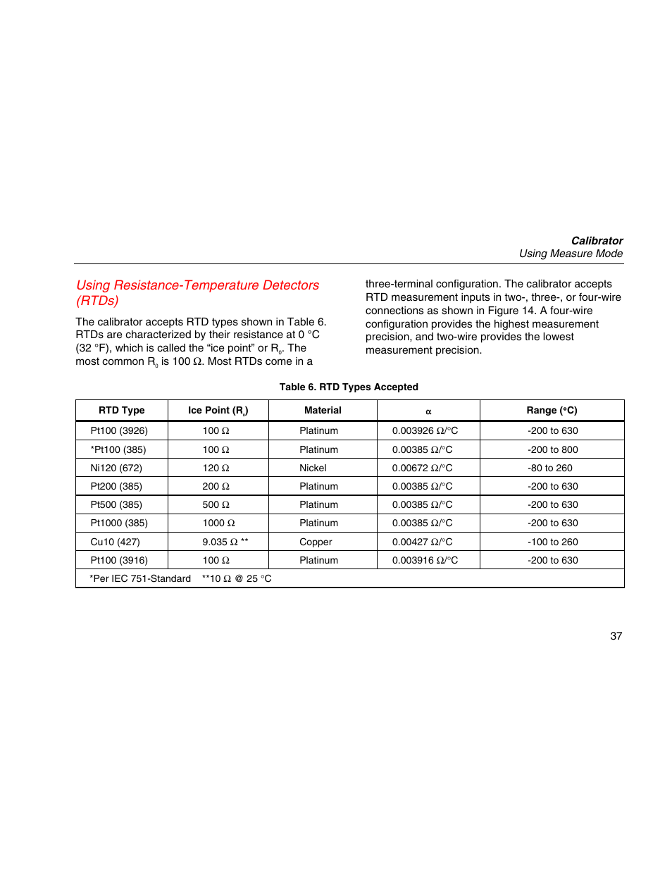 Using resistance-temperature detectors (rtds) | Martel Electronics MasterCAL User Manual | Page 47 / 140