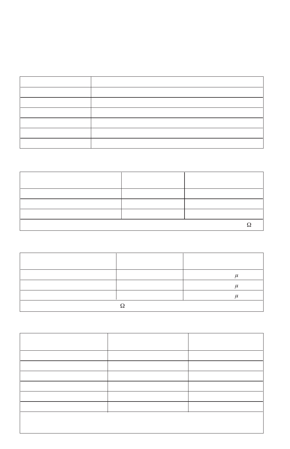 Specifications, Table 10: dc voltage measurement/source, Table 11: dc ma measurement/source | Table 12: frequency measurement/source | Martel Electronics DMC1400 User Manual | Page 100 / 106