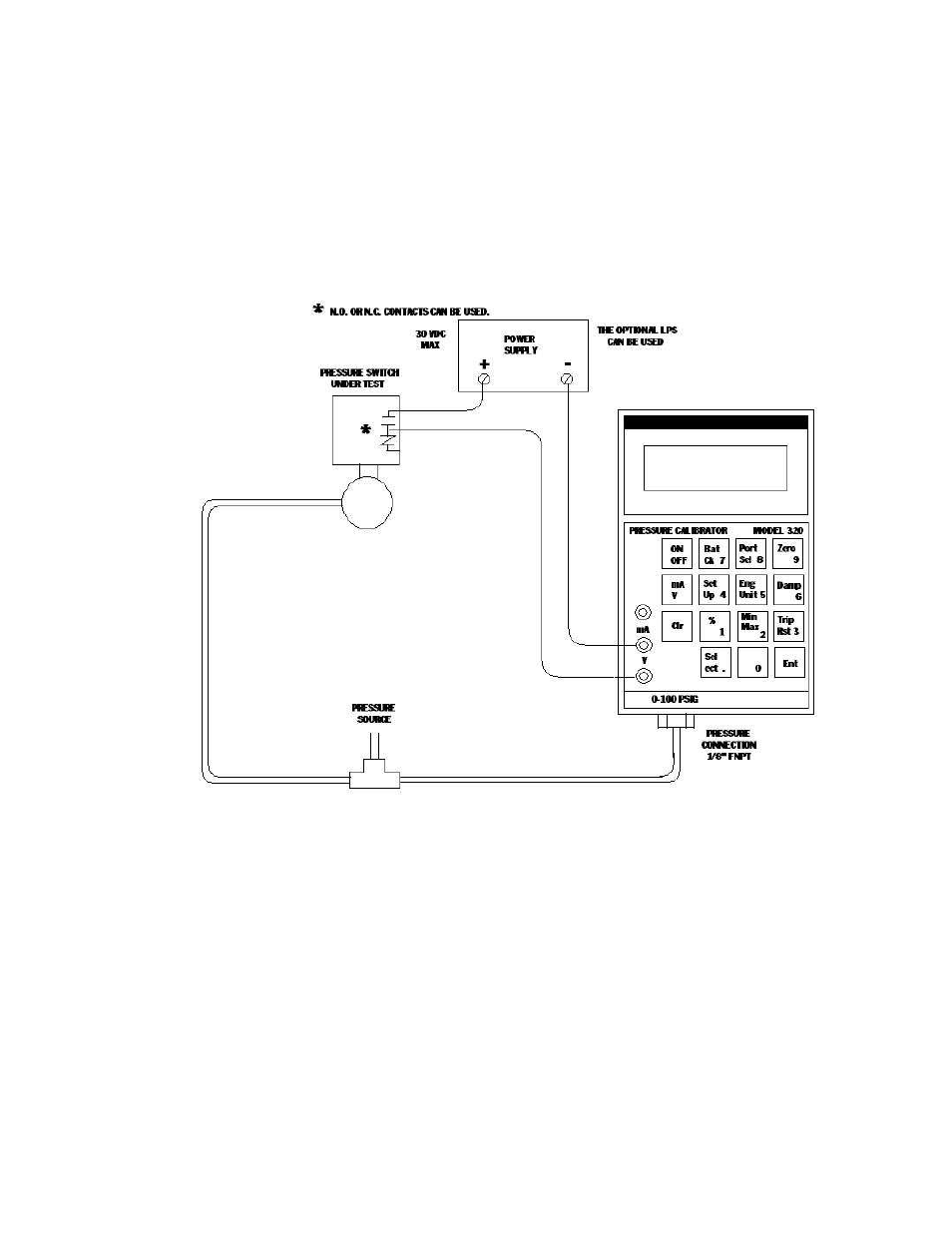 Pressure switch calibration using trip detect | Martel Electronics 320 User Manual | Page 45 / 60
