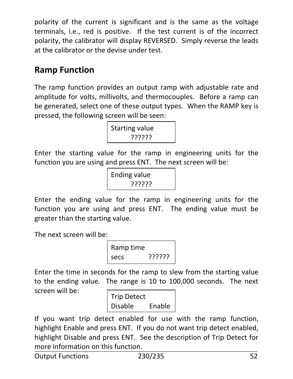 Ramp function | Martel Electronics 235 User Manual | Page 57 / 106