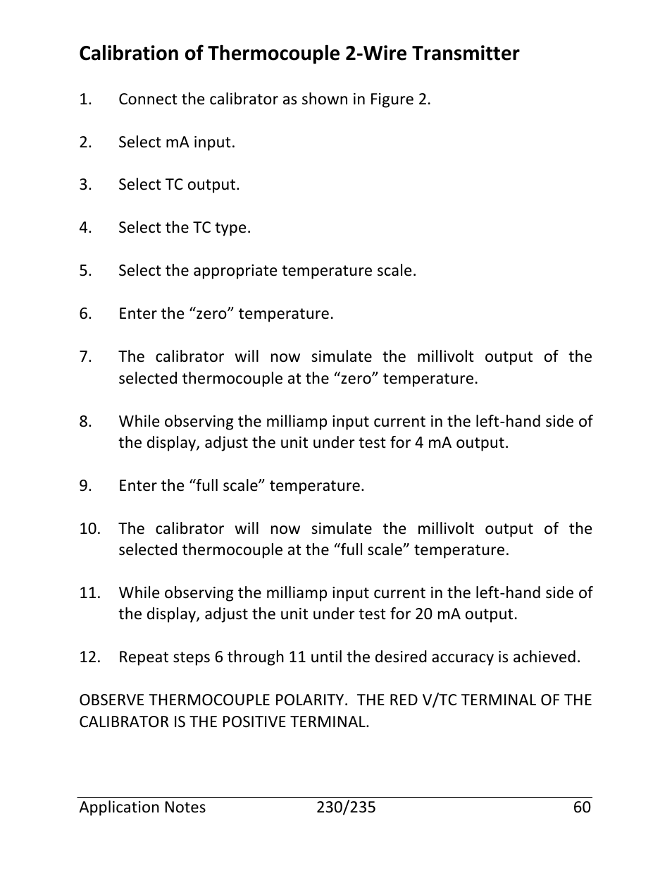 Calibration of thermocouple 2-wire transmitter | Martel Electronics 235 User Manual | Page 65 / 106