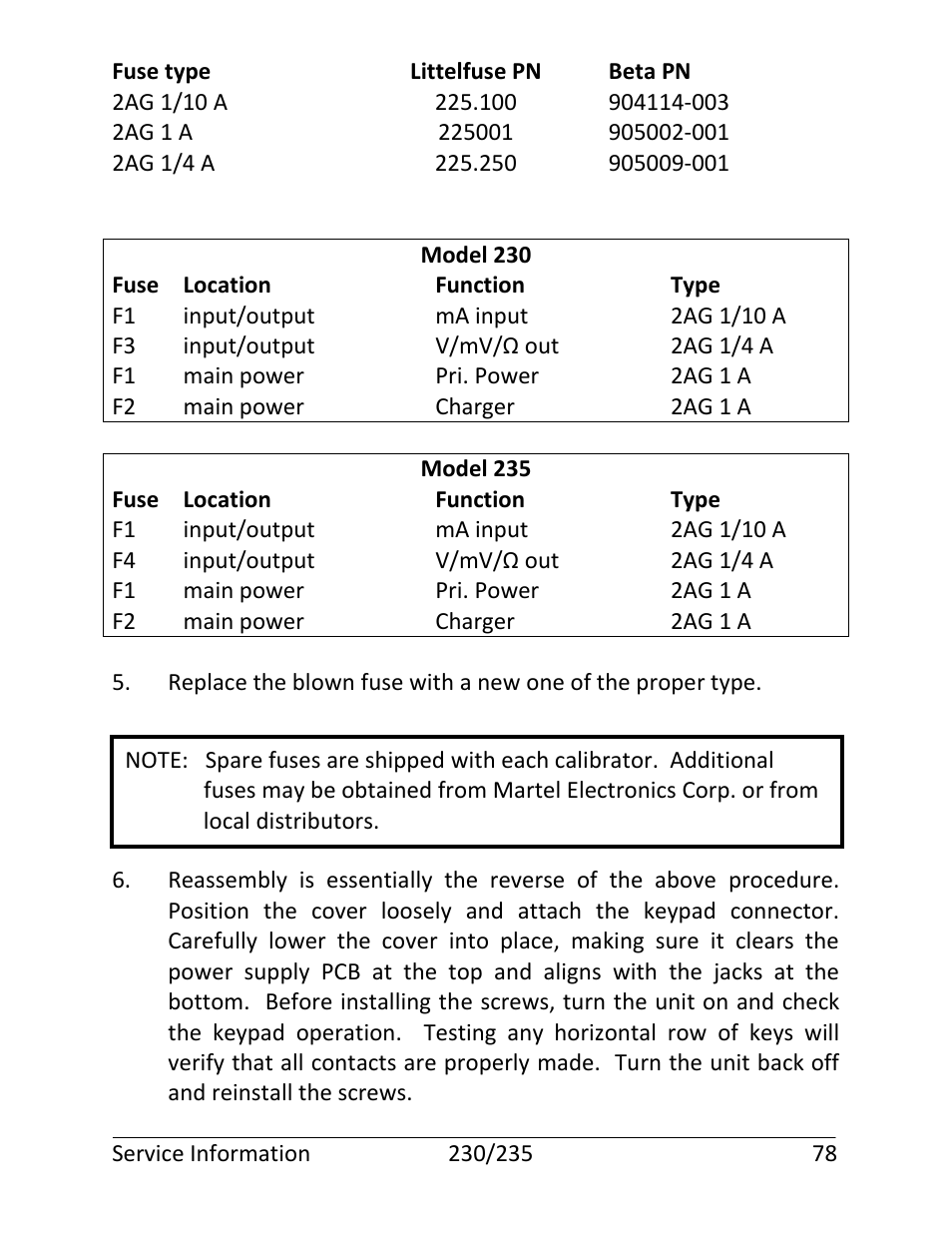 Martel Electronics 235 User Manual | Page 83 / 106