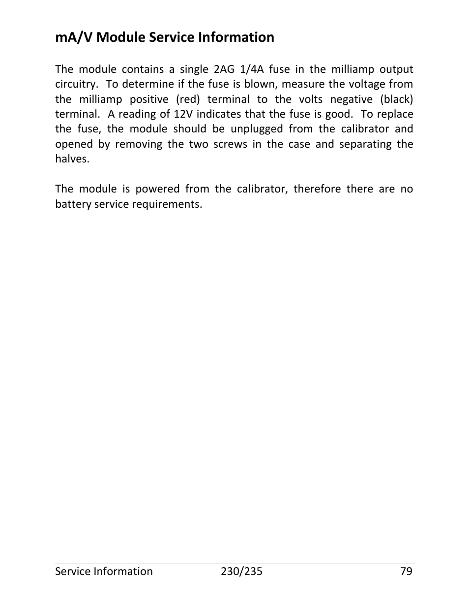 Ma/v module service information | Martel Electronics 235 User Manual | Page 84 / 106