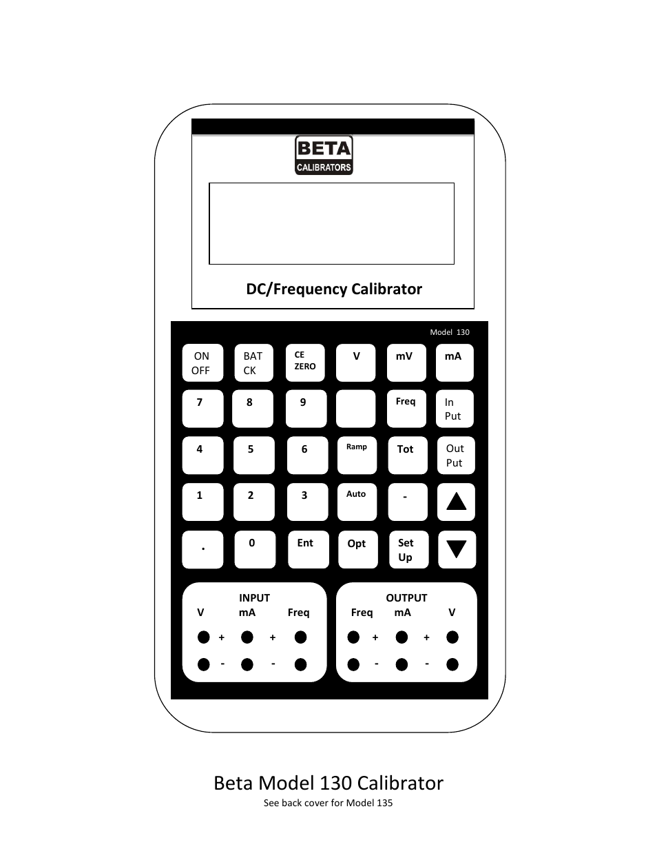 Beta model 130 calibrator, Dc/frequency calibrator | Martel Electronics 135 User Manual | Page 2 / 85