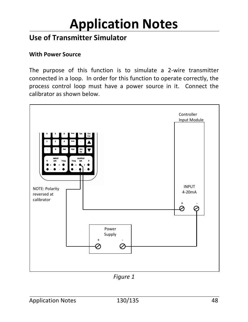 Use of transmitter simulator | Martel Electronics 135 User Manual | Page 52 / 85