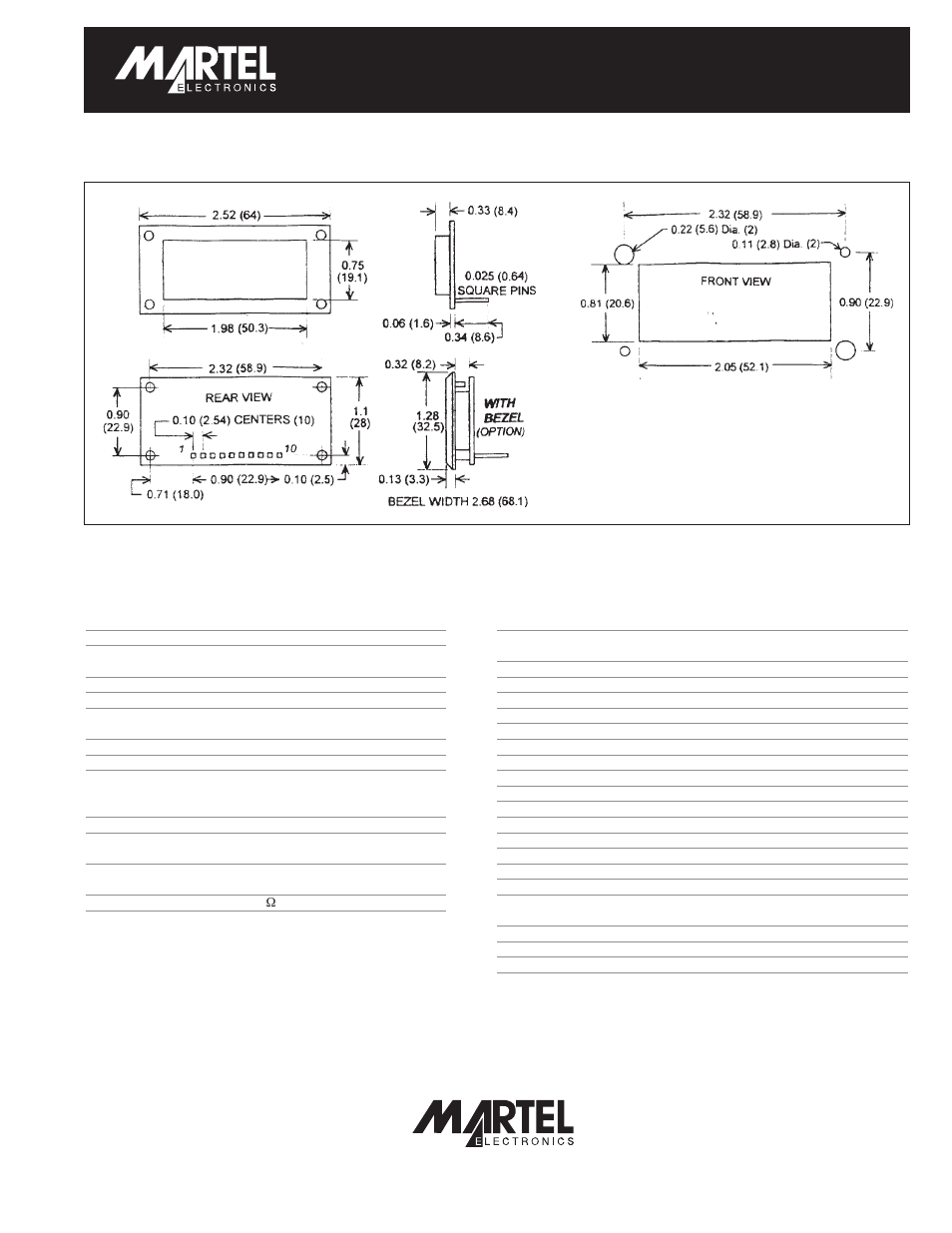 Martel Electronics DPM35G User Manual | 2 pages