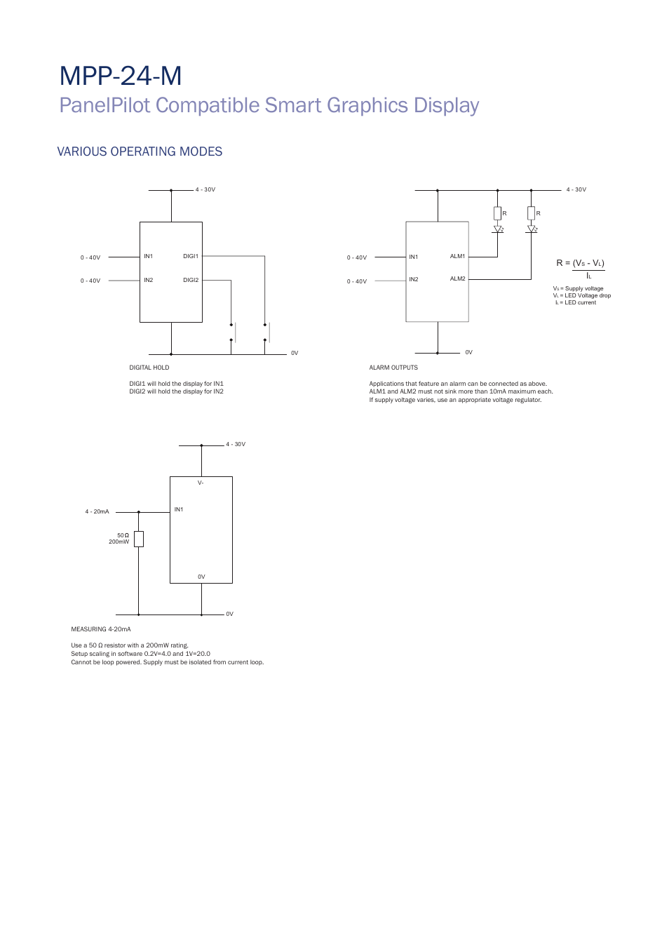 Mpp-2 4-m, Panelpilot compatible smart graphics display, Various operating modes | Martel Electronics MPP-24-M User Manual | Page 5 / 5