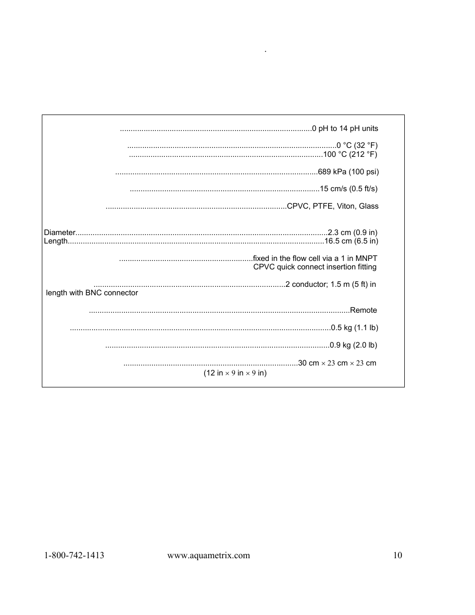 Specifications | Metex 8760CLP Total Free Chlorine & pH Analyzer User Manual | Page 10 / 71