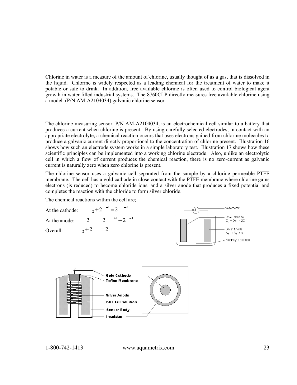 8760clp chlorine measurement, Introduction, Galvanic measuring cell | Metex 8760CLP Total Free Chlorine & pH Analyzer User Manual | Page 23 / 71