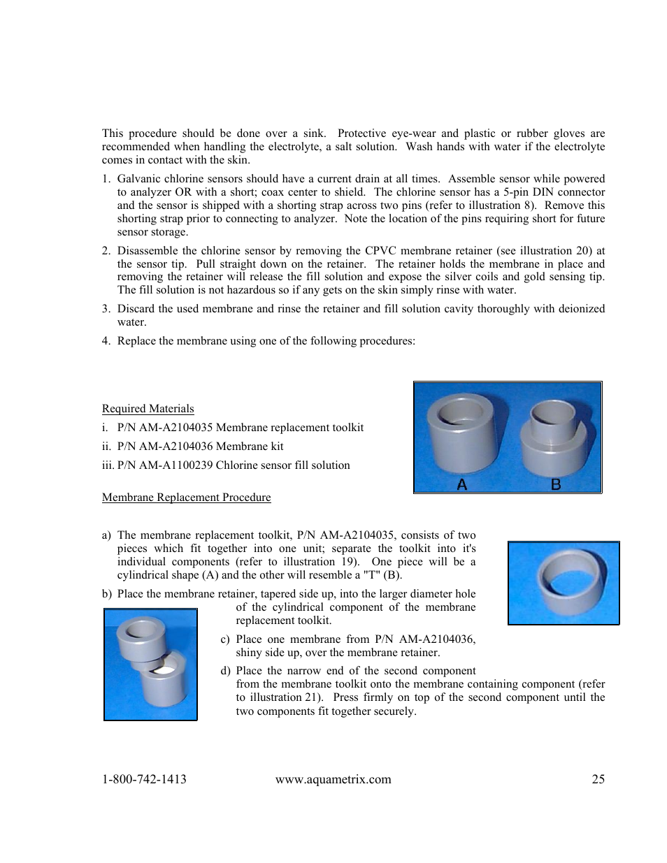 Assembly of the chlorine sensor | Metex 8760CLP Total Free Chlorine & pH Analyzer User Manual | Page 25 / 71