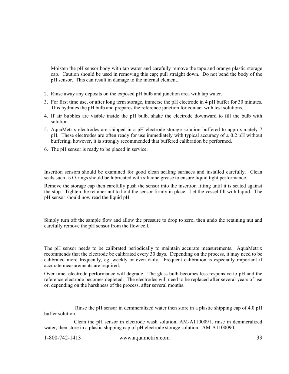 Ph sensor instructions | Metex 8760CLP Total Free Chlorine & pH Analyzer User Manual | Page 33 / 71