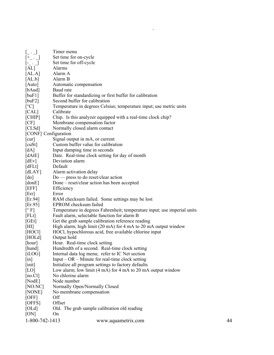 Display prompts | Metex 8760CLP Total Free Chlorine & pH Analyzer User Manual | Page 44 / 71