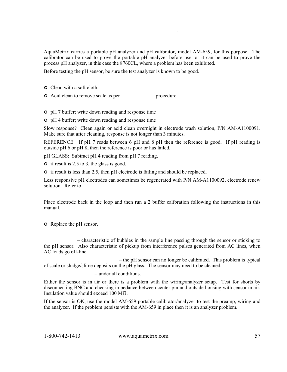 Ph sensor | Metex 8760CLP Total Free Chlorine & pH Analyzer User Manual | Page 57 / 71