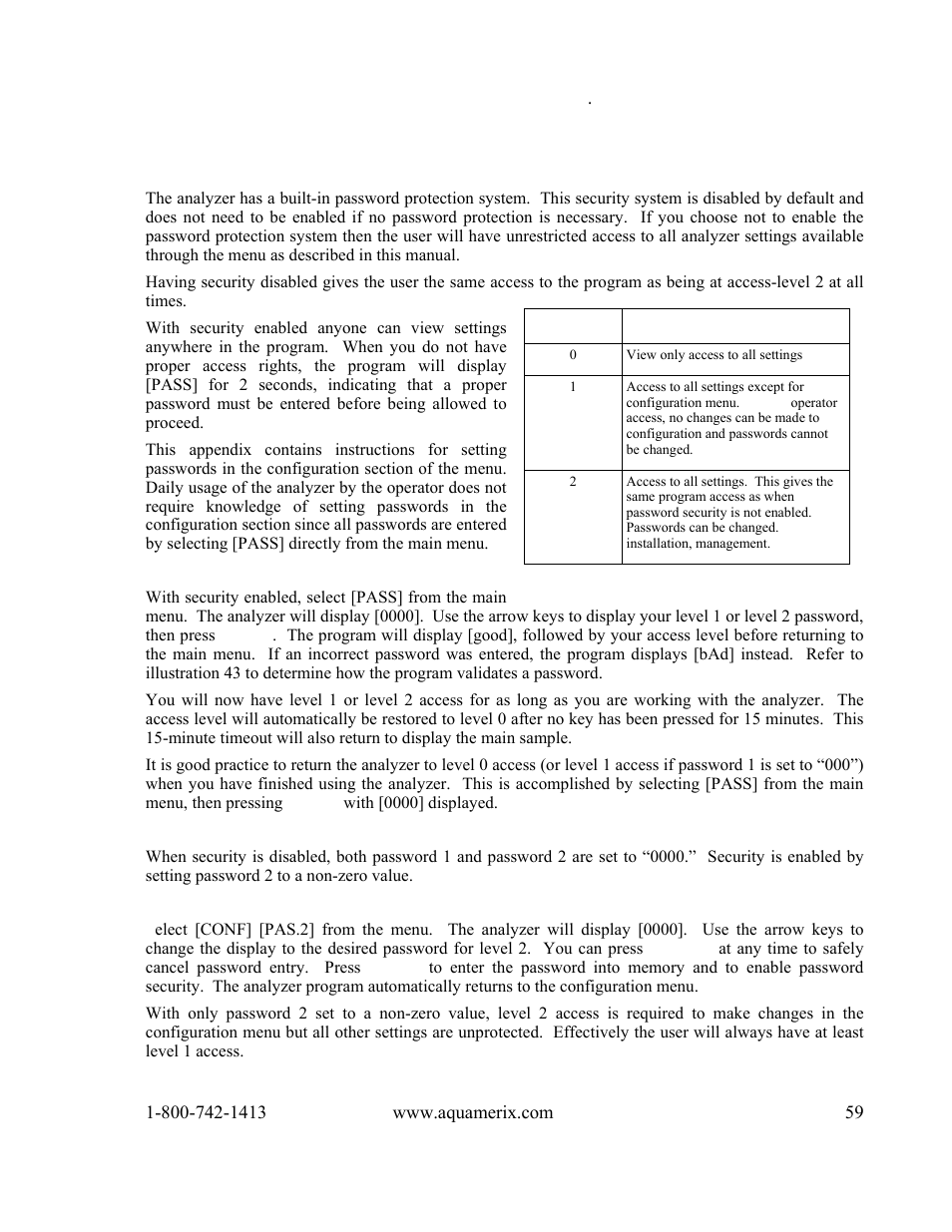 Appendix a — enabling security | Metex 8760CLP Total Free Chlorine & pH Analyzer User Manual | Page 59 / 71