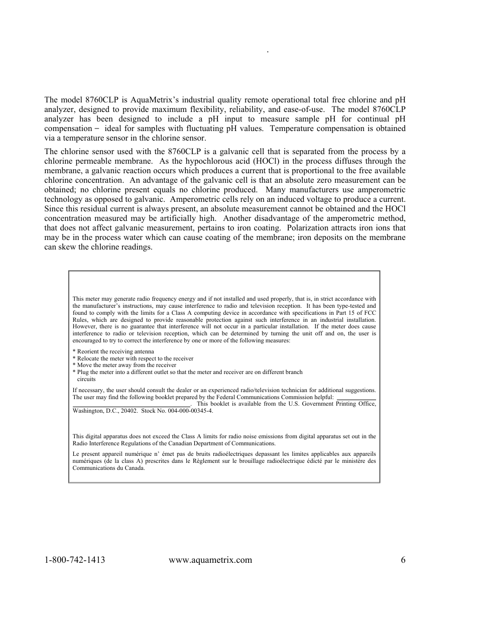Introduction | Metex 8760CLP Total Free Chlorine & pH Analyzer User Manual | Page 6 / 71