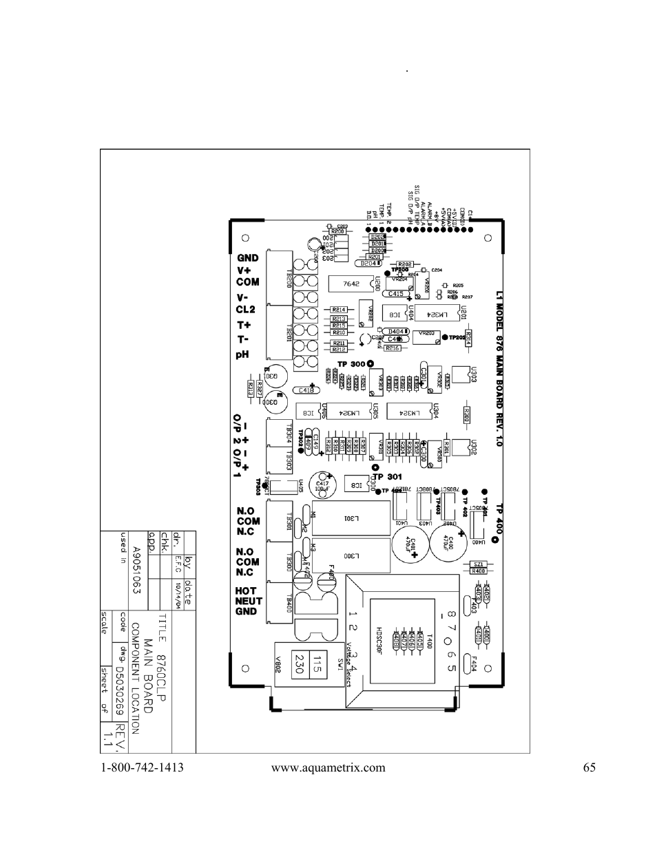 Metex 8760CLP Total Free Chlorine & pH Analyzer User Manual | Page 65 / 71