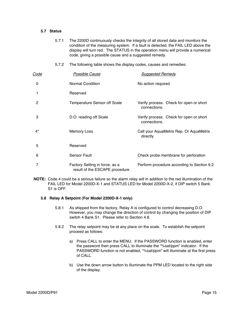 Metex 2200D/P91 Dissolved Oxygen Controller/Analyzer User Manual | Page 17 / 27