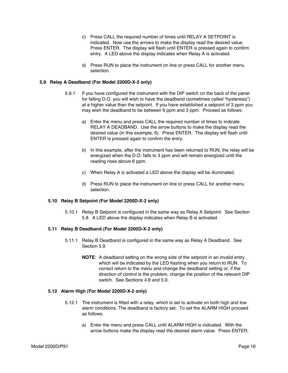 Metex 2200D/P91 Dissolved Oxygen Controller/Analyzer User Manual | Page 18 / 27