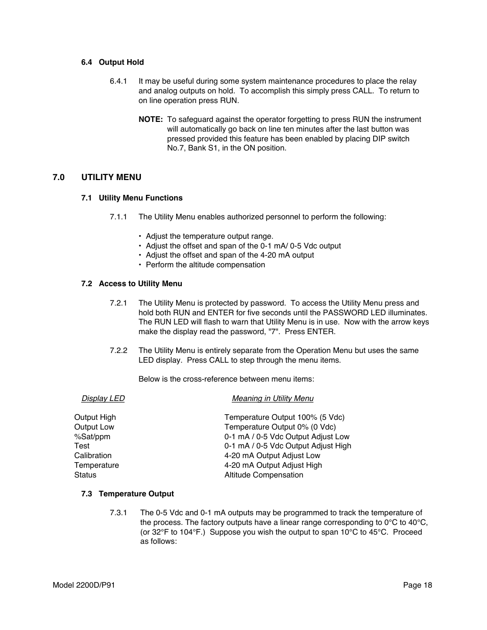 Metex 2200D/P91 Dissolved Oxygen Controller/Analyzer User Manual | Page 20 / 27