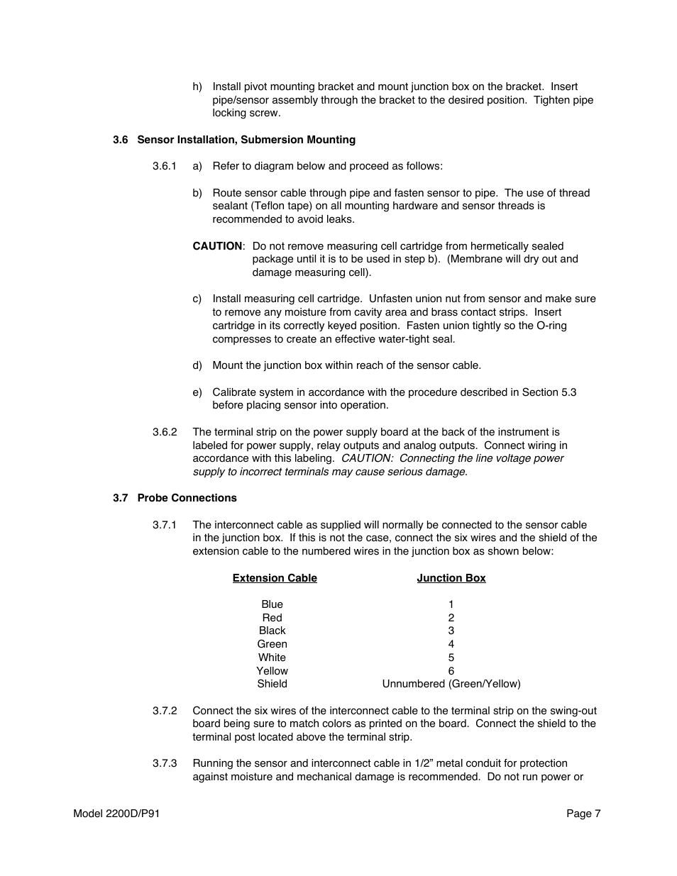 Metex 2200D/P91 Dissolved Oxygen Controller/Analyzer User Manual | Page 9 / 27