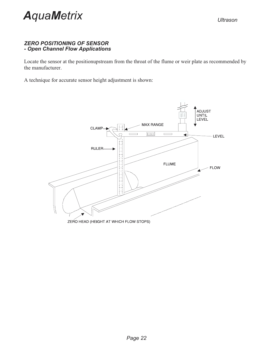 A qua m etrix | Metex 3200U Ultrasonic Flow & Level Monitor User Manual | Page 22 / 48