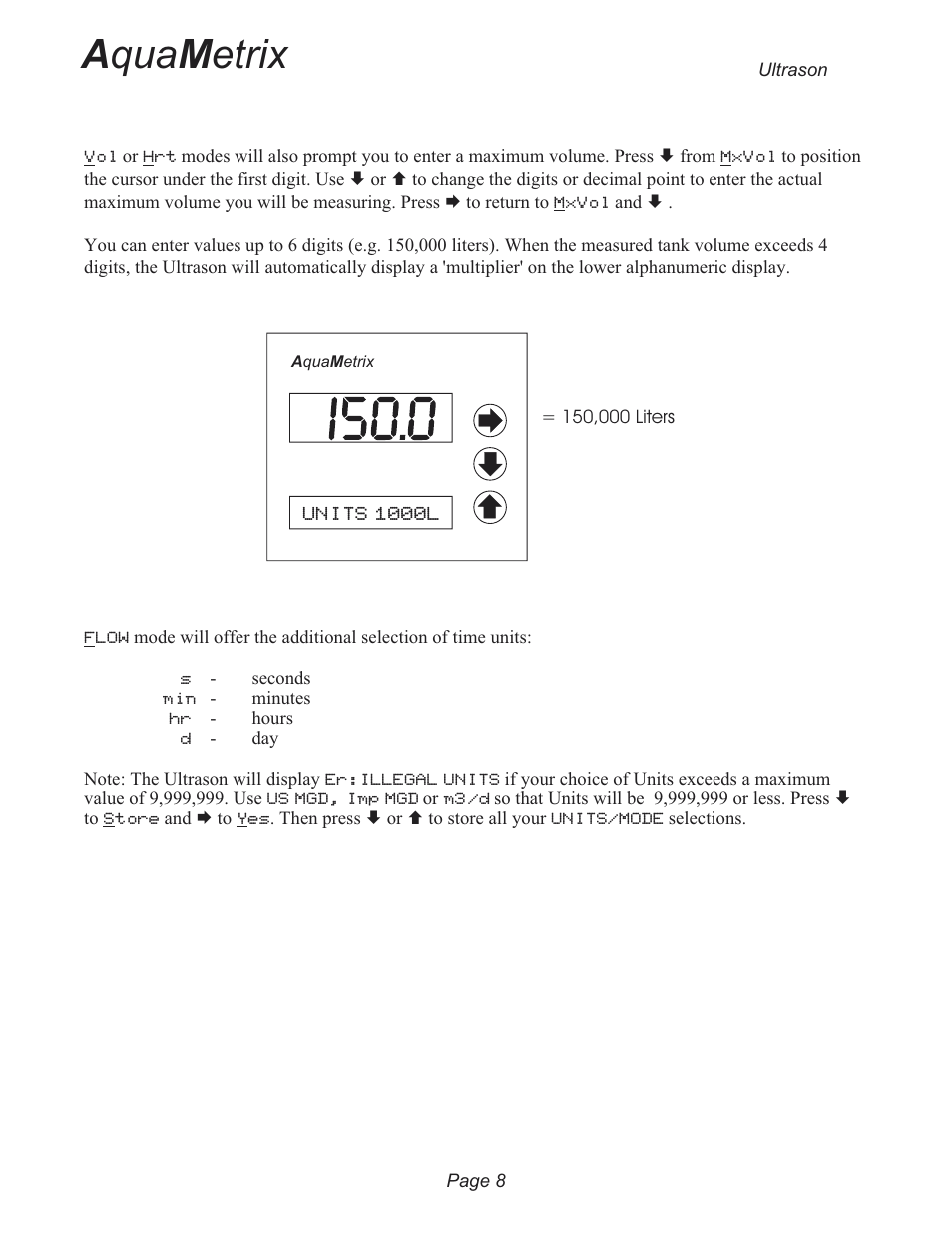 A qua m etrix | Metex 3200U Ultrasonic Flow & Level Monitor User Manual | Page 8 / 48