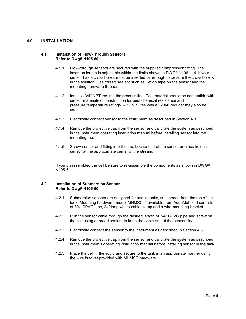 Metex MS Series Conductivity Cells User Manual | Page 6 / 11