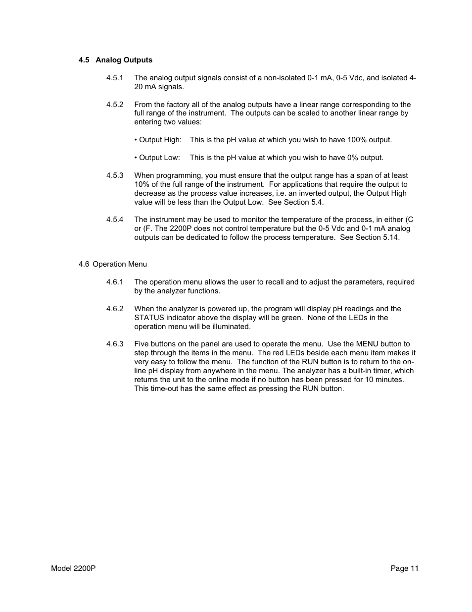 Metex 2200P pH Analyzer/Controller User Manual | Page 13 / 34