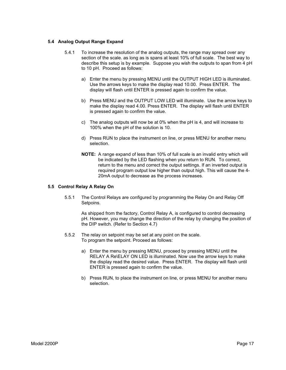 Metex 2200P pH Analyzer/Controller User Manual | Page 19 / 34