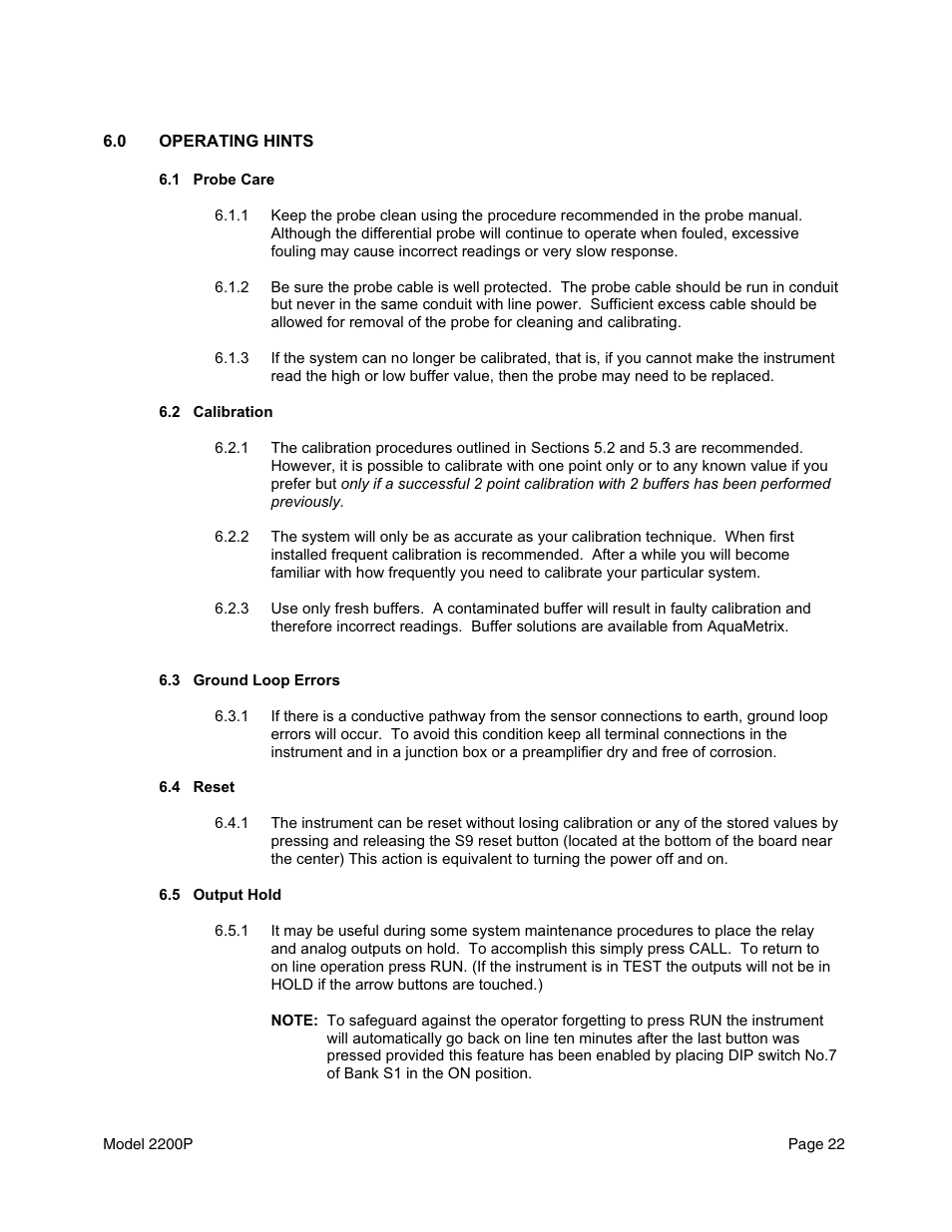 Metex 2200P pH Analyzer/Controller User Manual | Page 24 / 34