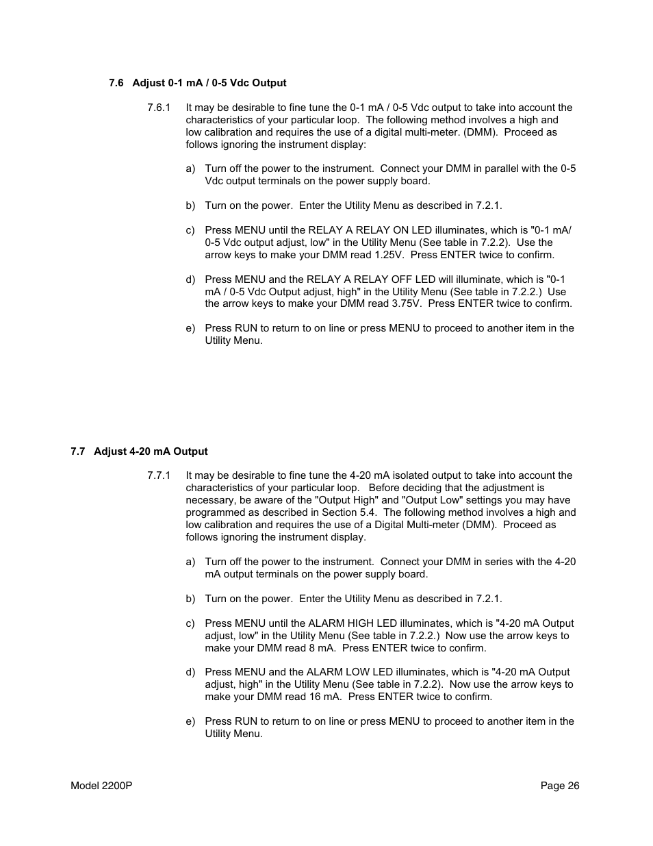 Metex 2200P pH Analyzer/Controller User Manual | Page 28 / 34