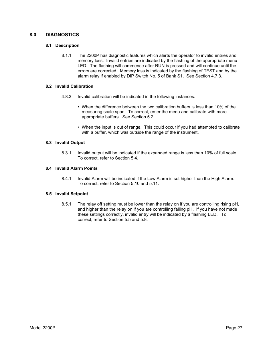 Metex 2200P pH Analyzer/Controller User Manual | Page 29 / 34