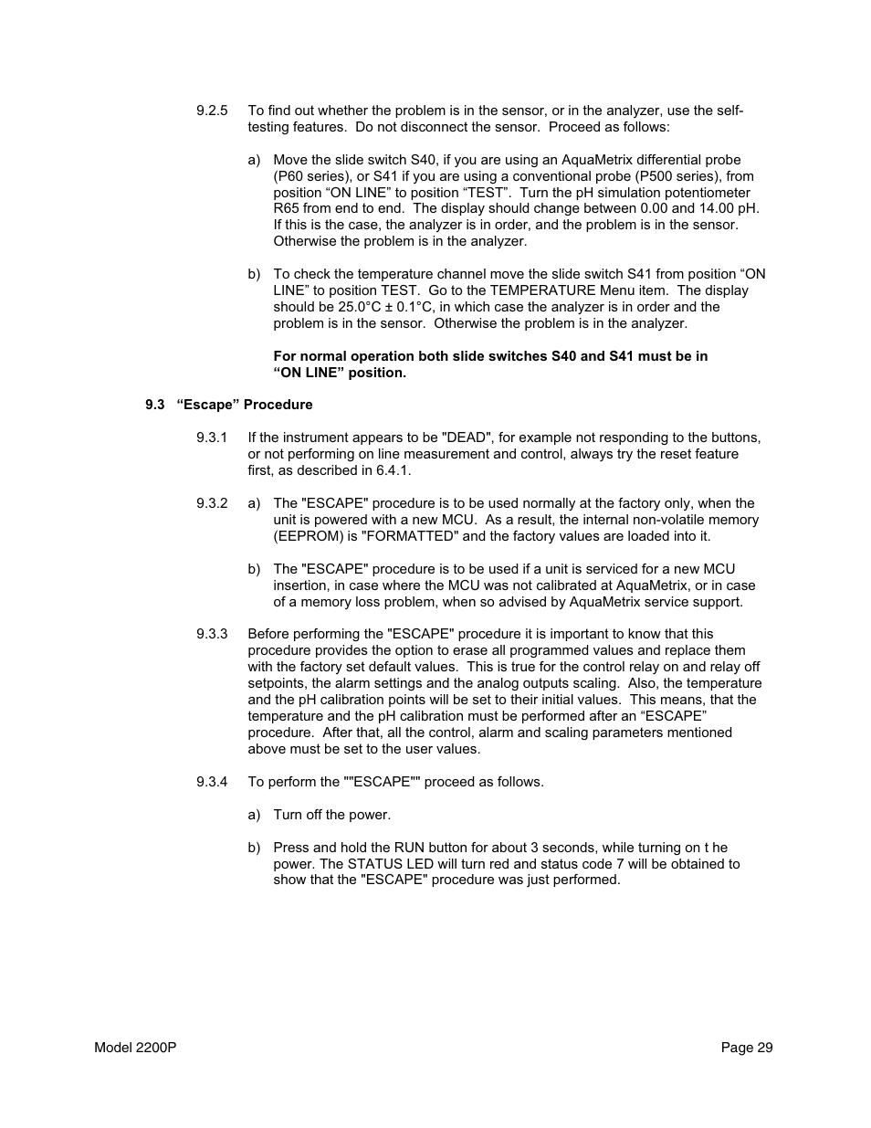 Metex 2200P pH Analyzer/Controller User Manual | Page 31 / 34